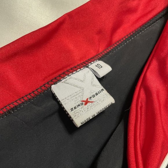 ZEROXPOSUR  Bikini Skirt Swimsuit Woman’s Size 10 Tie Padded Reversible Black - Picture 5 of 12